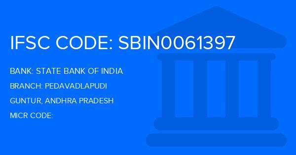 State Bank Of India (SBI) Pedavadlapudi Branch IFSC Code