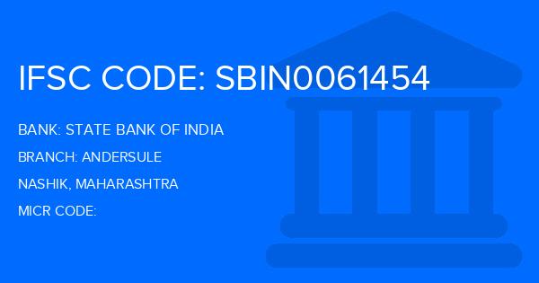 State Bank Of India (SBI) Andersule Branch IFSC Code