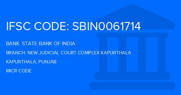 State Bank Of India (SBI) New Judicial Court Complex Kapurthala Branch IFSC Code