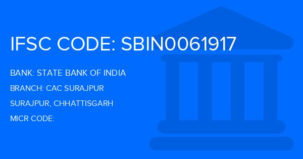 State Bank Of India (SBI) Cac Surajpur Branch IFSC Code