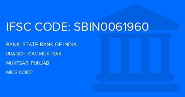 State Bank Of India (SBI) Cac Muktsar Branch IFSC Code