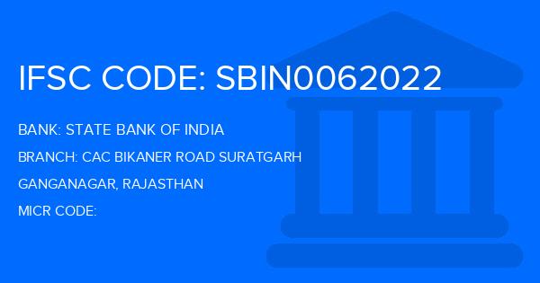 State Bank Of India (SBI) Cac Bikaner Road Suratgarh Branch IFSC Code
