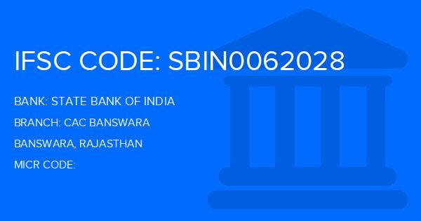 State Bank Of India (SBI) Cac Banswara Branch IFSC Code