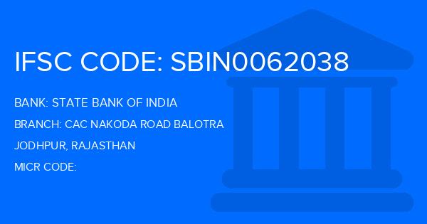 State Bank Of India (SBI) Cac Nakoda Road Balotra Branch IFSC Code