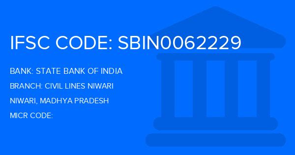 State Bank Of India (SBI) Civil Lines Niwari Branch IFSC Code
