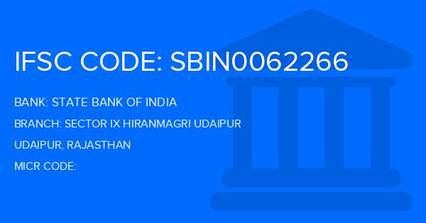 State Bank Of India (SBI) Sector Ix Hiranmagri Udaipur Branch IFSC Code