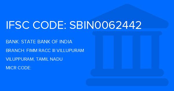State Bank Of India (SBI) Fimm Racc Iii Villupuram Branch IFSC Code