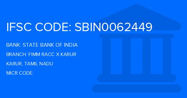 State Bank Of India (SBI) Fimm Racc X Karur Branch IFSC Code