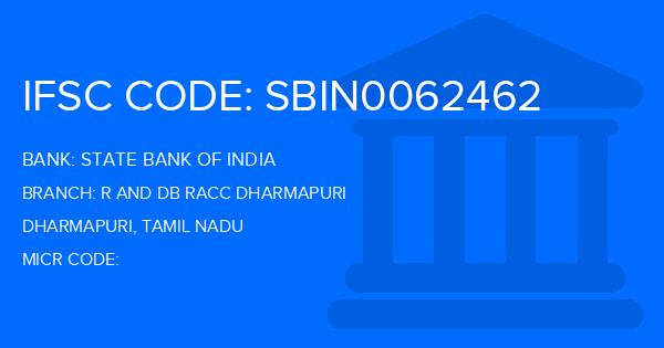 State Bank Of India (SBI) R And Db Racc Dharmapuri Branch IFSC Code