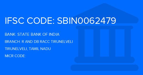 State Bank Of India (SBI) R And Db Racc Tirunelveli Branch IFSC Code