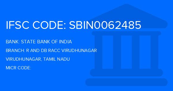 State Bank Of India (SBI) R And Db Racc Virudhunagar Branch IFSC Code
