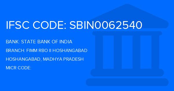 State Bank Of India (SBI) Fimm Rbo Ii Hoshangabad Branch IFSC Code