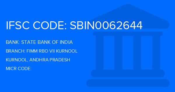 State Bank Of India (SBI) Fimm Rbo Vii Kurnool Branch IFSC Code