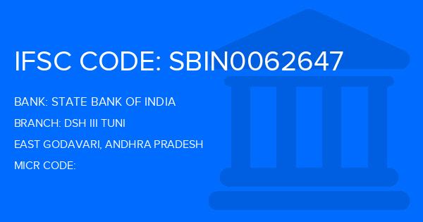 State Bank Of India (SBI) Dsh Iii Tuni Branch IFSC Code
