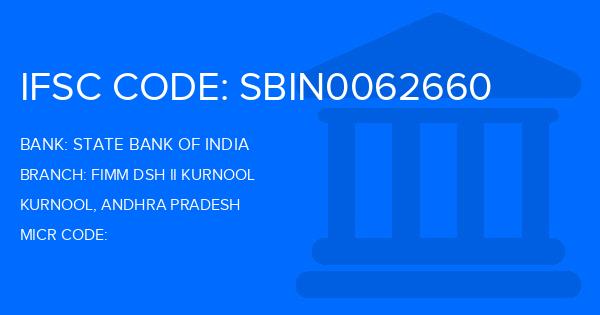 State Bank Of India (SBI) Fimm Dsh Ii Kurnool Branch IFSC Code