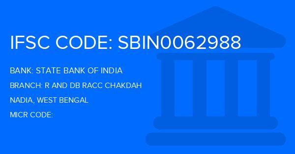 State Bank Of India (SBI) R And Db Racc Chakdah Branch IFSC Code