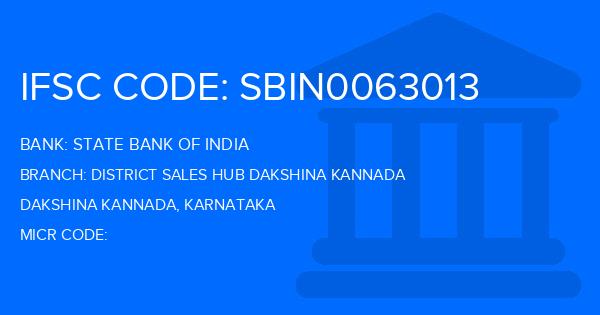 State Bank Of India (SBI) District Sales Hub Dakshina Kannada Branch IFSC Code