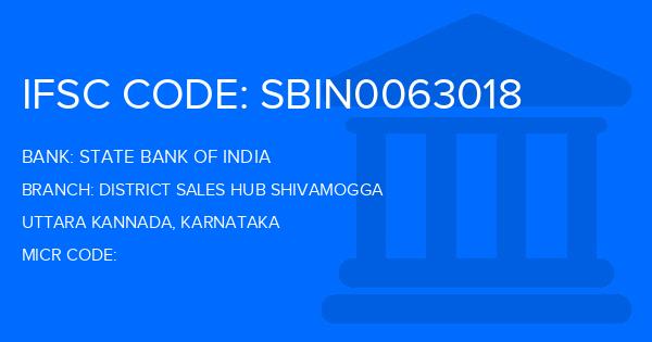 State Bank Of India (SBI) District Sales Hub Shivamogga Branch IFSC Code