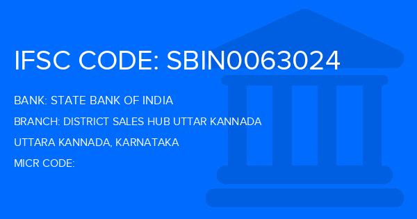 State Bank Of India (SBI) District Sales Hub Uttar Kannada Branch IFSC Code