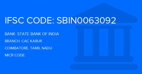 State Bank Of India (SBI) Cac Karur Branch IFSC Code