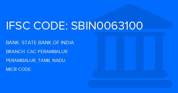 State Bank Of India (SBI) Cac Perambalur Branch IFSC Code