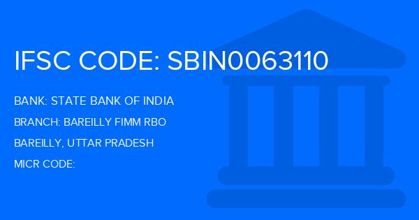 State Bank Of India (SBI) Bareilly Fimm Rbo Branch IFSC Code