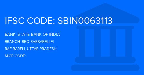 State Bank Of India (SBI) Rbo Raebareli Fi Branch IFSC Code