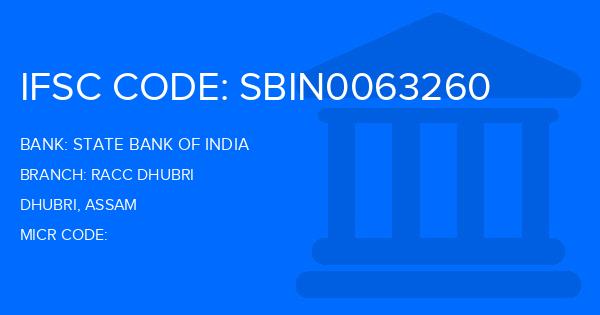 State Bank Of India (SBI) Racc Dhubri Branch IFSC Code