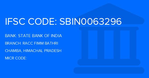 State Bank Of India (SBI) Racc Fimm Bathri Branch IFSC Code