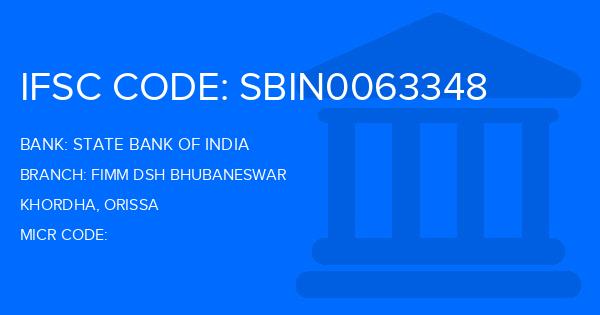 State Bank Of India (SBI) Fimm Dsh Bhubaneswar Branch IFSC Code