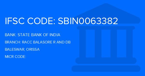 State Bank Of India (SBI) Racc Balasore R And Db Branch IFSC Code