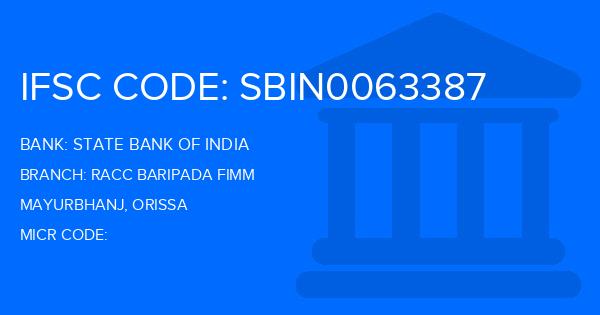State Bank Of India (SBI) Racc Baripada Fimm Branch IFSC Code