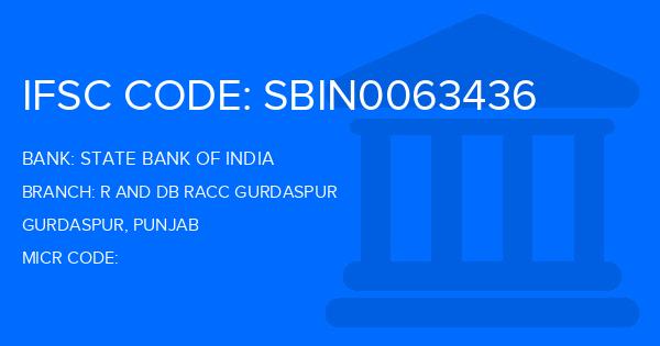 State Bank Of India (SBI) R And Db Racc Gurdaspur Branch IFSC Code