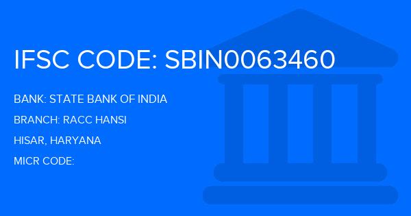 State Bank Of India (SBI) Racc Hansi Branch IFSC Code