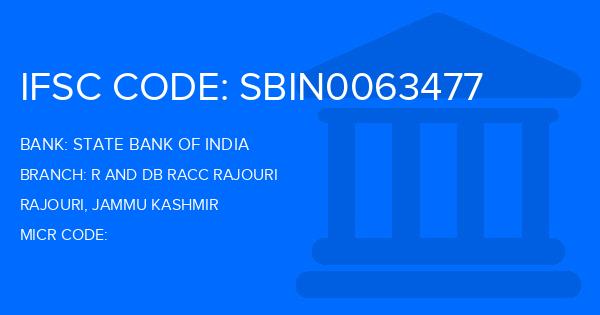State Bank Of India (SBI) R And Db Racc Rajouri Branch IFSC Code