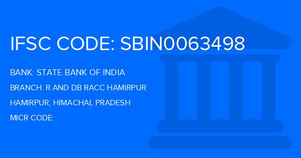 State Bank Of India (SBI) R And Db Racc Hamirpur Branch IFSC Code
