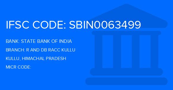 State Bank Of India (SBI) R And Db Racc Kullu Branch IFSC Code