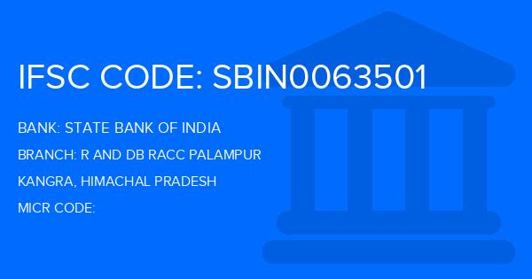State Bank Of India (SBI) R And Db Racc Palampur Branch IFSC Code