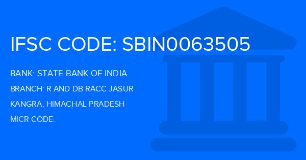 State Bank Of India (SBI) R And Db Racc Jasur Branch IFSC Code
