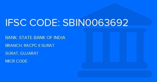 State Bank Of India (SBI) Racpc Ii Surat Branch IFSC Code