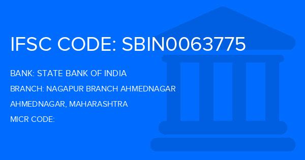 State Bank Of India (SBI) Nagapur Branch Ahmednagar Branch IFSC Code
