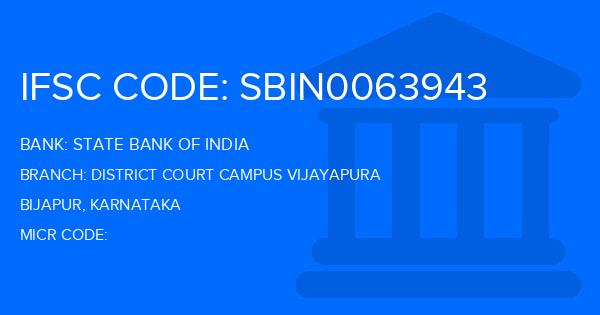 State Bank Of India (SBI) District Court Campus Vijayapura Branch IFSC Code