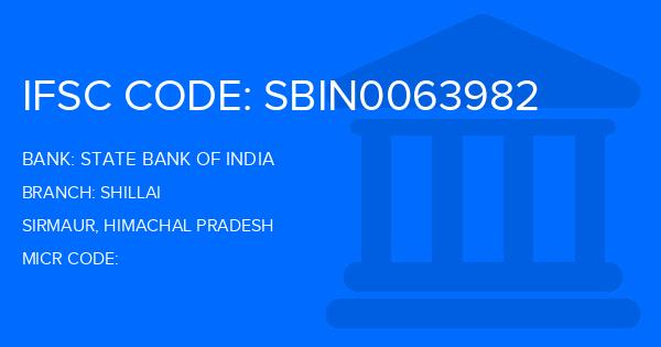 State Bank Of India (SBI) Shillai Branch IFSC Code
