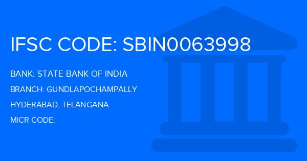 State Bank Of India (SBI) Gundlapochampally Branch IFSC Code