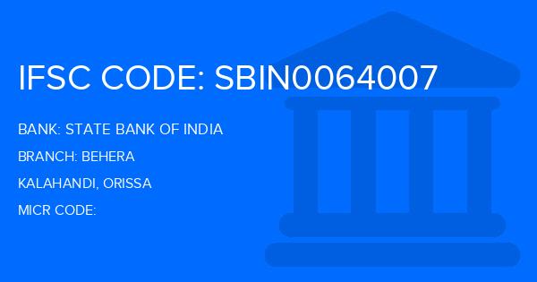 State Bank Of India (SBI) Behera Branch IFSC Code