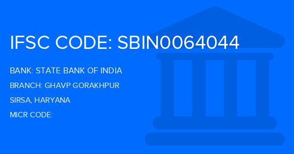 State Bank Of India (SBI) Ghavp Gorakhpur Branch IFSC Code