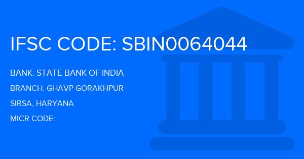 State Bank Of India (SBI) Ghavp Gorakhpur Branch IFSC Code