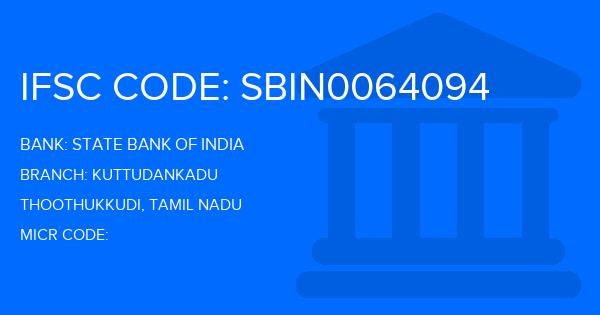 State Bank Of India (SBI) Kuttudankadu Branch IFSC Code