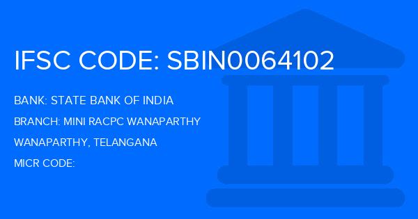 State Bank Of India (SBI) Mini Racpc Wanaparthy Branch IFSC Code