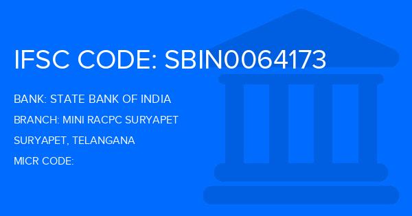 State Bank Of India (SBI) Mini Racpc Suryapet Branch IFSC Code